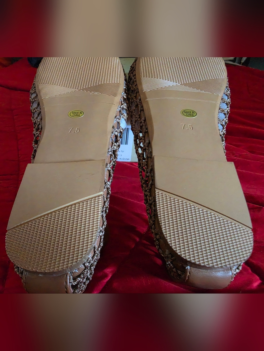 Sovanyou FIRE! NIB! Slip-on Mesh Ballet Flats in Brown. Sz 7.5 R2S!! - Picture 14 of 15